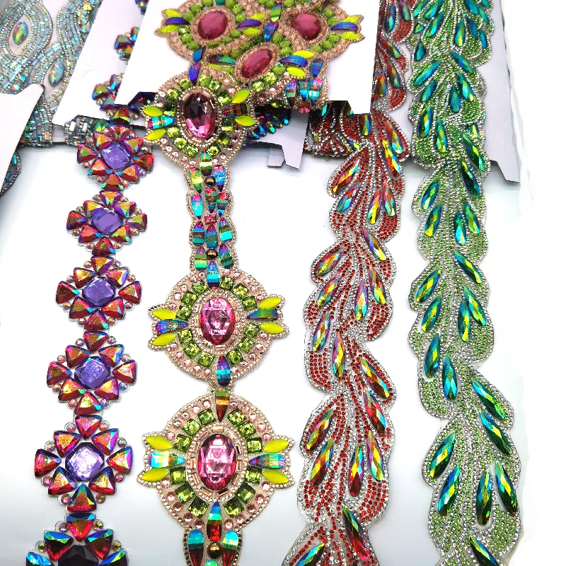 Customize Designs Different Types Diamond Trimming Rhinestones For Iron On Clothing Vincy Mas Carnival Accessories