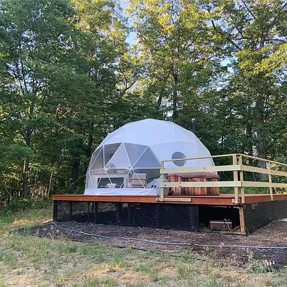 2024 Most Popular Big Space Weather Resistant Color Custom Tent Geodesic Domes for Glamping Recreation Hotel Rental