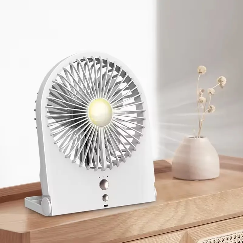 Custom Desk lamp fan, home desktop USB charging fan gift multifunctional Home creative mute student mini air cooled fan