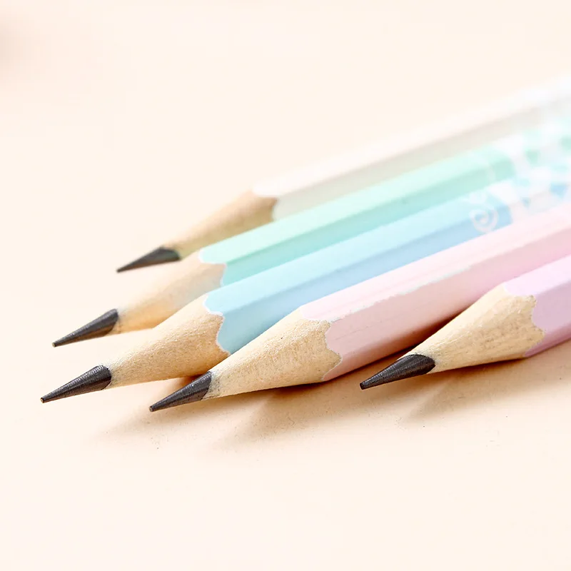 10pcs Wood Pencils HB Graphite Pencil with dip end for School Office Supplies Stationery Cute environmental HB pencil