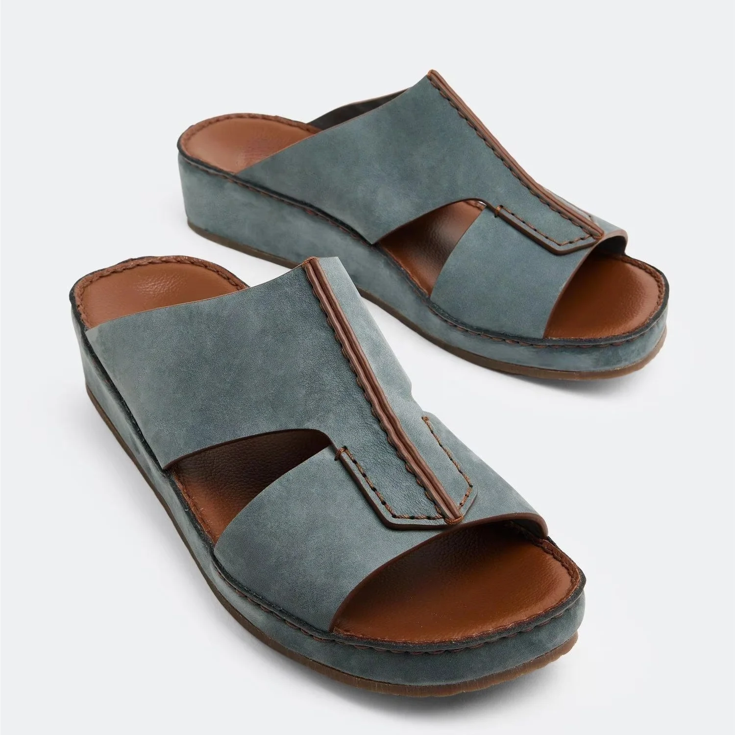 BUSY GIRL D06 men arabic sandals handmade top quality genuine leather burgundy exotic real leather men sandal casual daily shoes