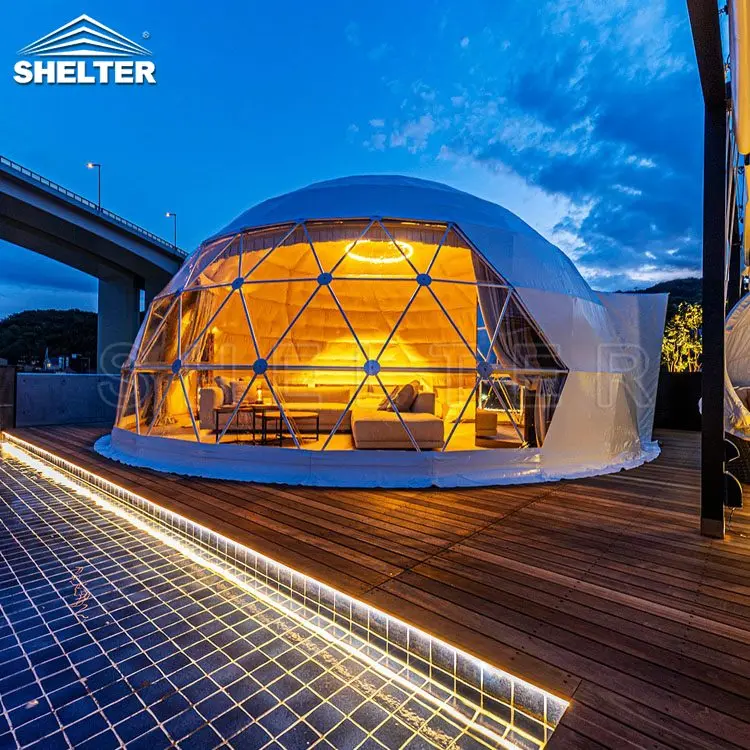 Waterproof PVC Geodesic Dome Tents Glamping Dome House for Sale