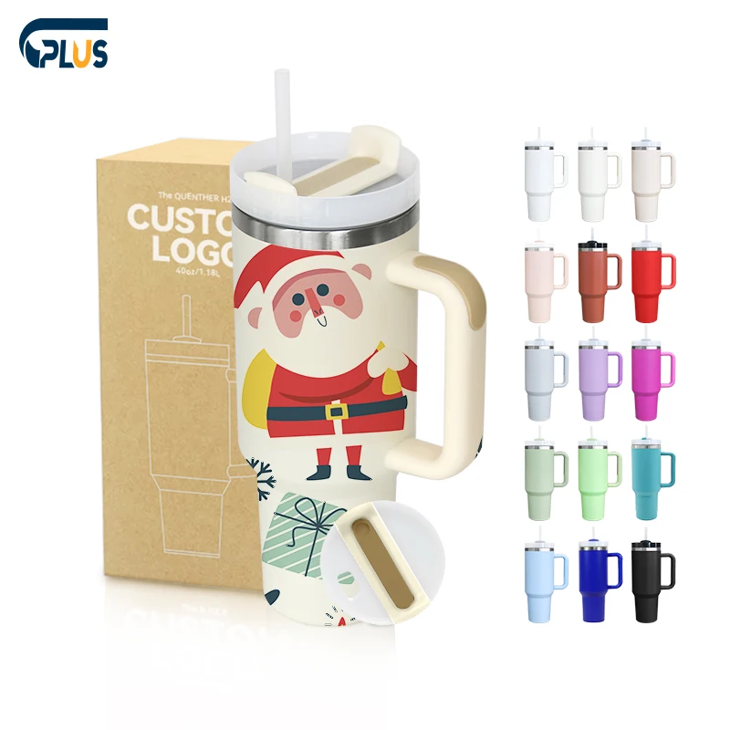 2024 New 40 oz Stanleies Tumbler Stanleies Steel Double Wall Vacuum Christmas Gifts Cup 40oz Mug Tumbler With Handle