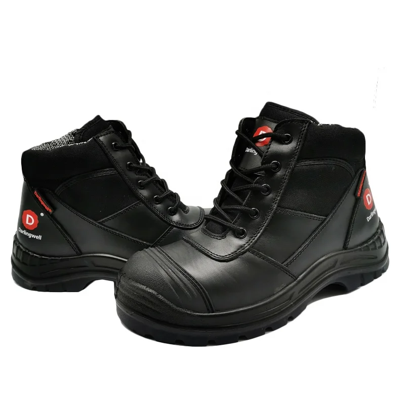 Hot selling work Safety boots with steel toe cap leather work boots for man groundwork safety boots