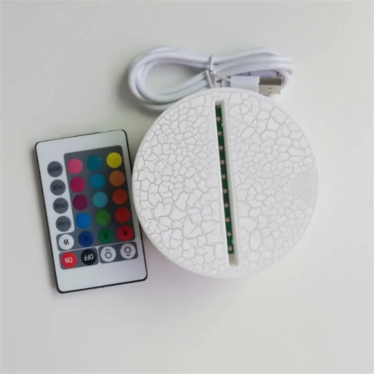 Kid Cartoon Creative Night Light 3D LED Illusion Crack Lamp Desk Lamp 16 Color Shine Home Bedside Remote Decor Lamp Kid