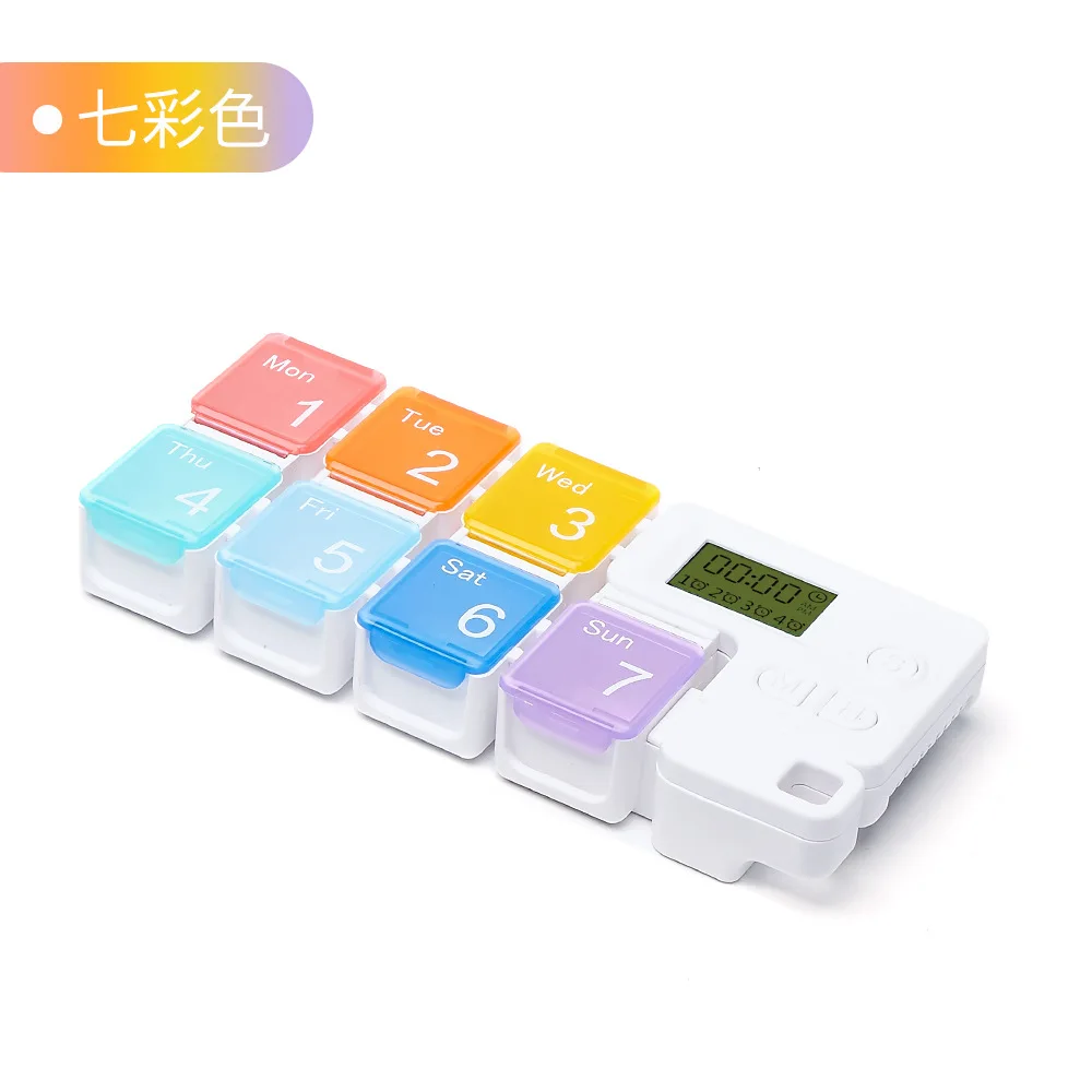 Detachable electronic pill dispenser organizer medicine intelligent timed medication reminder pocket pill storage cases