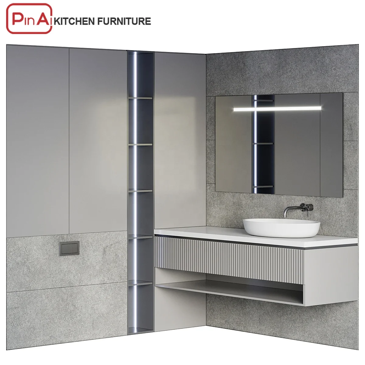 PINAI furniture wall mounted high quality modern washbasin cabinet vanity unit guangdong sink for home bathrooms