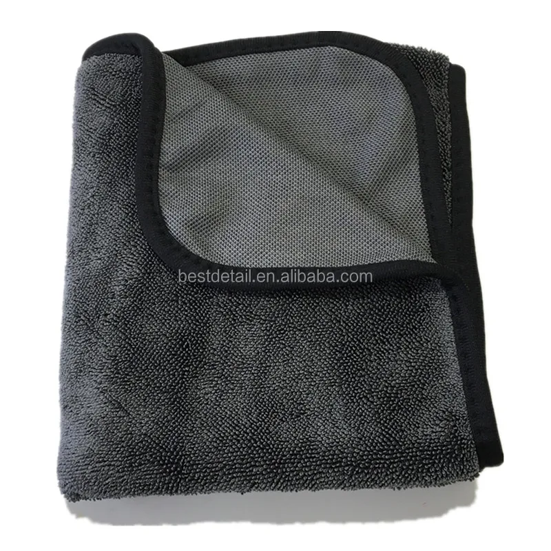 700GSM 90x60cm China Wholesale Auto Detailing Car Wash Premium Large Single Side Twist Microfiber Twisted Loop Car Drying Towel