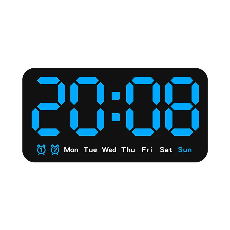 Wholesale Minimalist 2 Alarms LED Digital Clock With Date Week Temperature Display Voice-activated Wall Clocks For Home