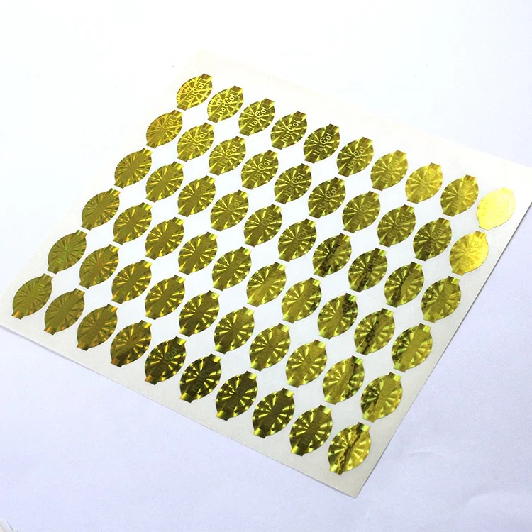 
Custom Adhesive Holographic Gold Foil Vinyl Security Labels Safety Anti-counterfeit Warranty Safety Seal Stickers 