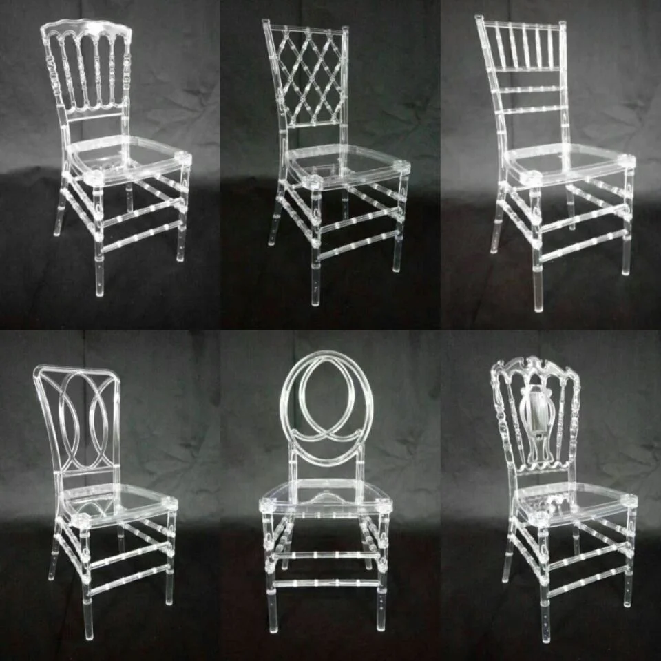 Factory supply Garden event Amber acrylic wedding chairs for sale