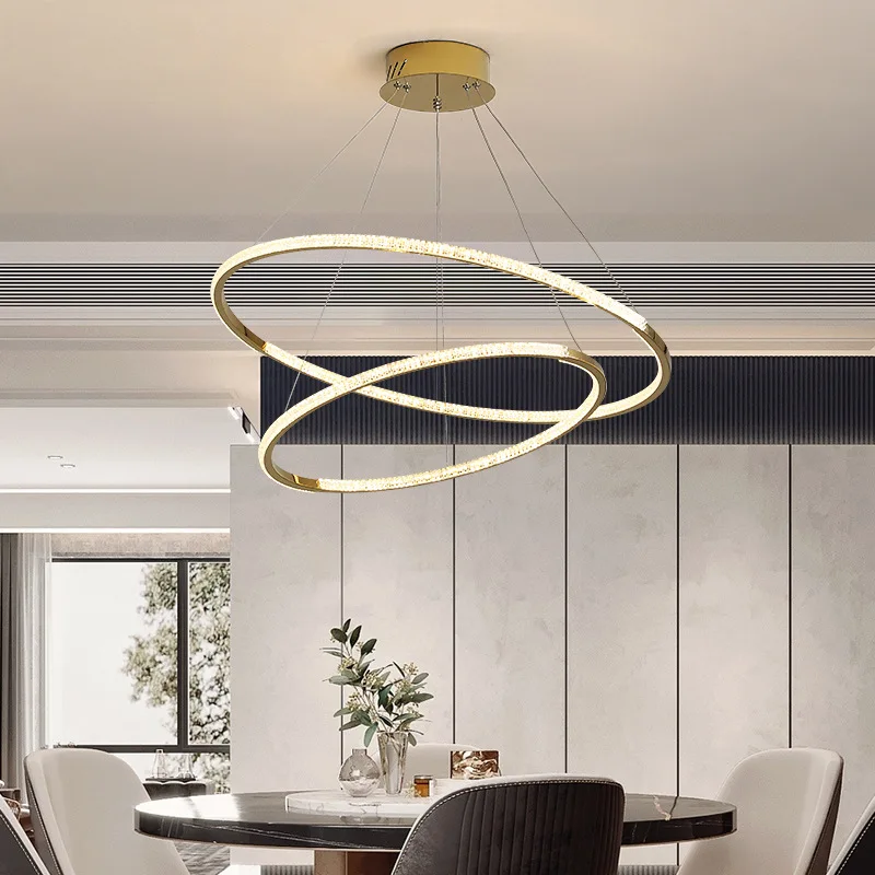 Nordic restaurant chandelier living room lamps modern minimalist home circular hall lamp