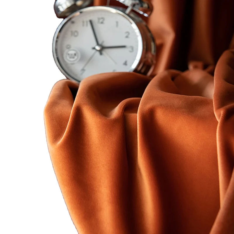 New design American curtain fabric light luxury modern simple swan velvet bedroom retro shading living room curtain