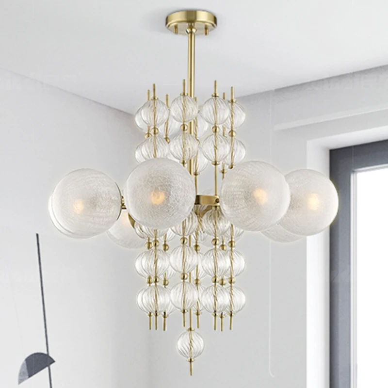 creative glass chandelier post-modern Nordic living room dining room chandelier model room process decoration chandelier