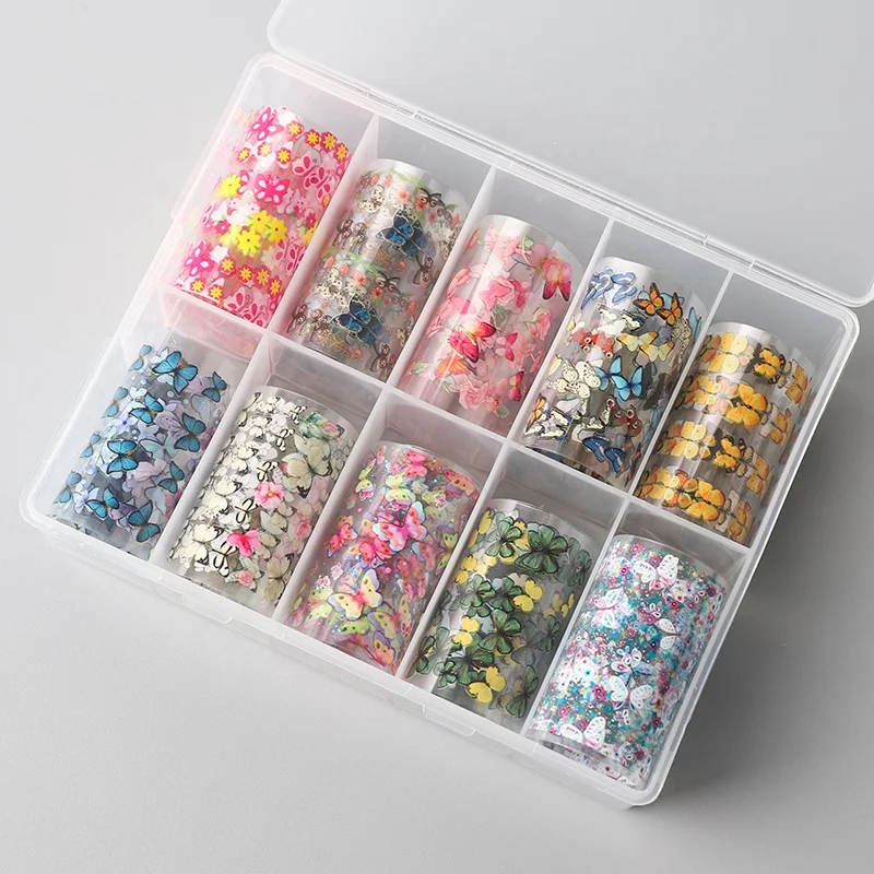 
Nail Beauty Design Starry Sky Transfer Butterfly Flower Nail Art Foil Stickers Decals 