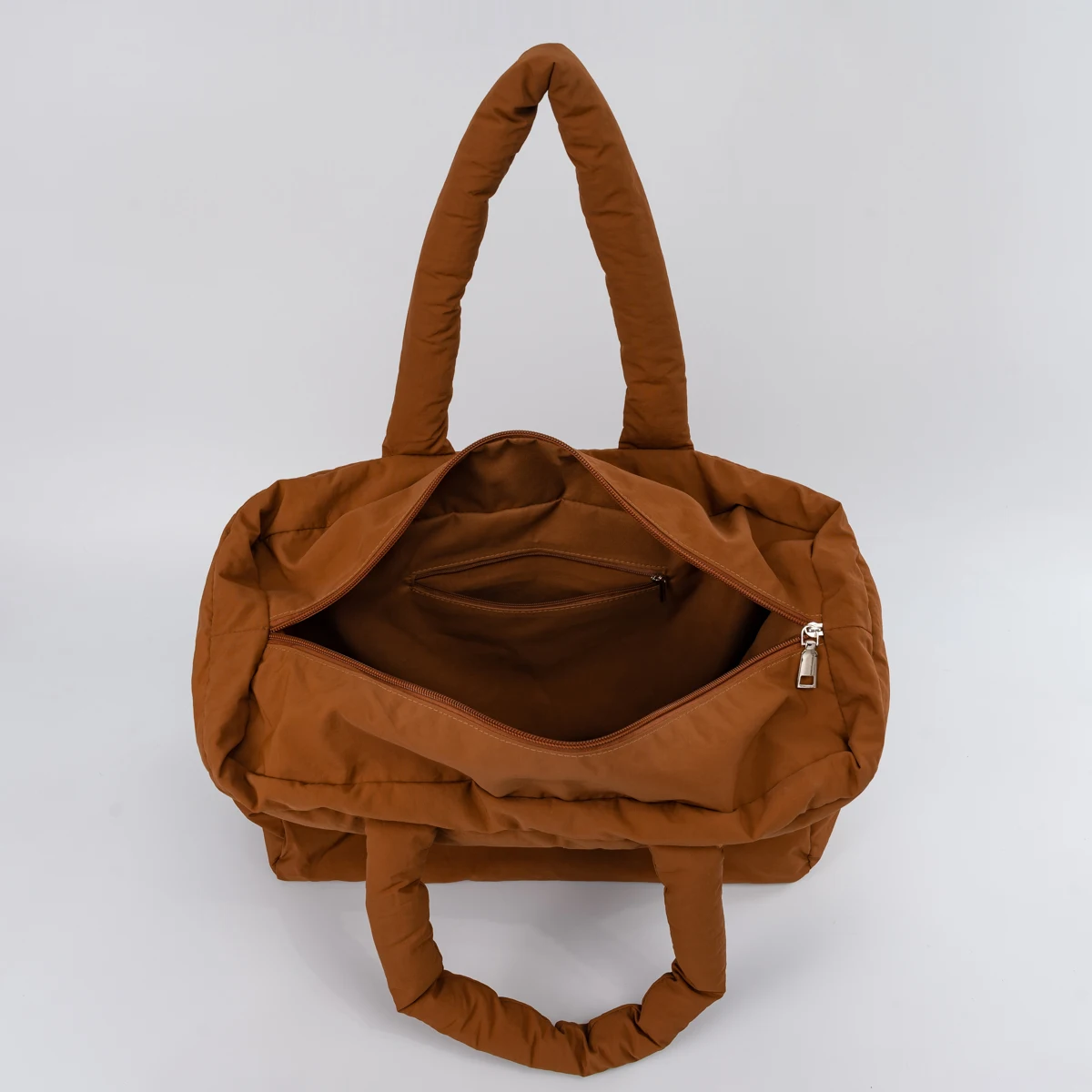 New arrival drawstring quilted tote bag for women puffer hobo handbag customized brand polyester puffy tote bag