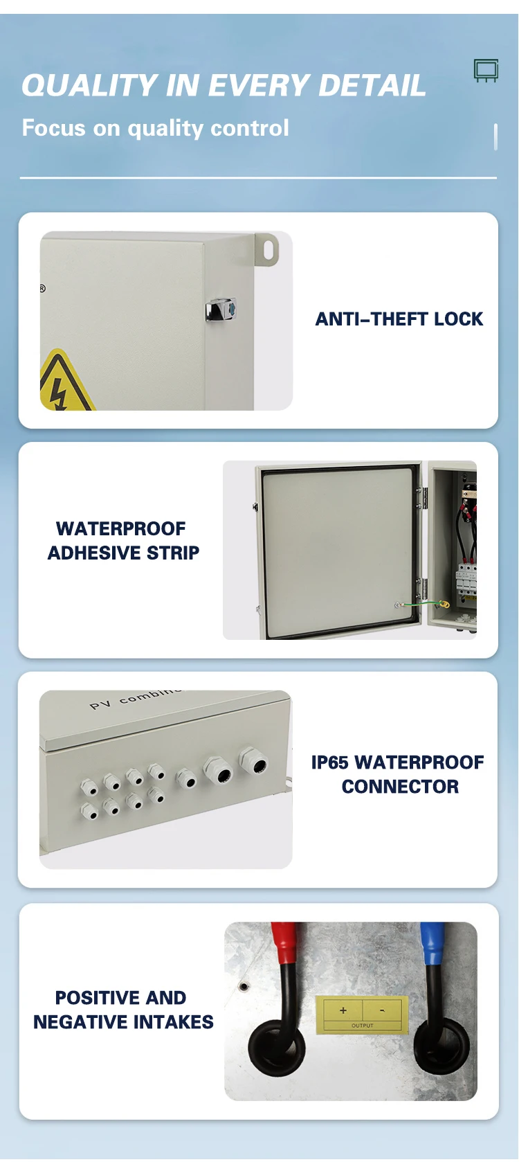 CKMINE завод безопасный PV-массив 4-струнный комбайнер IP65 1000vdc 55A для системы солнечных панелей