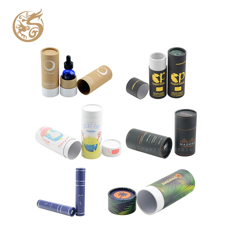 Custom Printed Pulp Paper Tube round Kraft Packaging Box for Tea Coffee and Advent Calendar Rigid Structure for Tea Coffee