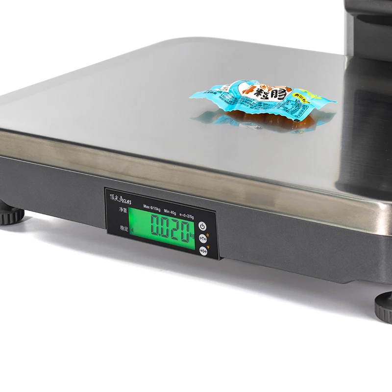 Licon 15.6 Inch Touch Screen Supermarket Cash Register Scale Windows All in One Embedded POS Weighing Scales for Retail