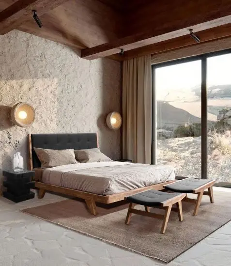 Solid Wood Bedroom Furniture wood Bunk Bed Double Bed With Headboard