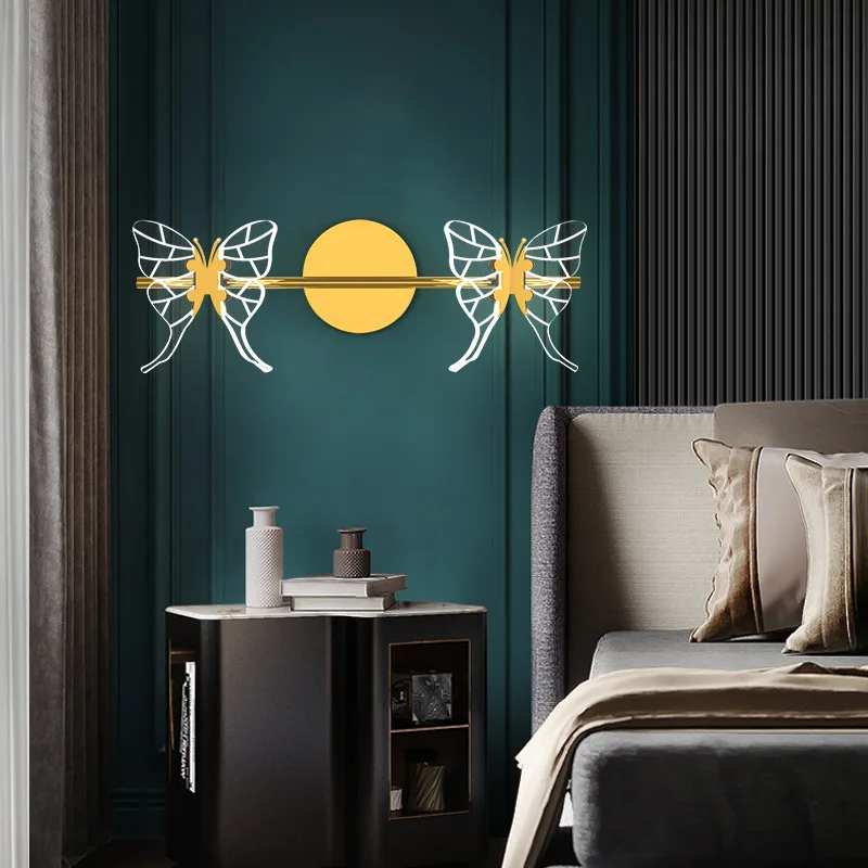 Wall Lamps Nordic Minimalist Wall Light With Butterfly  New Style Vintage Nordic Mounted Art Deco Modern Wall Lamp