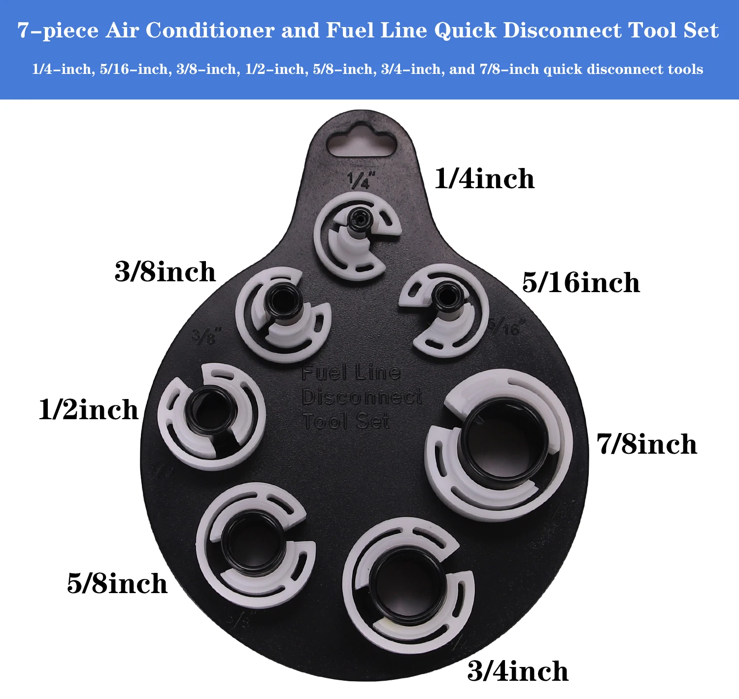 7 pcs A/C Fuel Line Quick Disconnect Tool Set Includes 7 Popular SAE Standard Sizes Quick Disconnect Tool