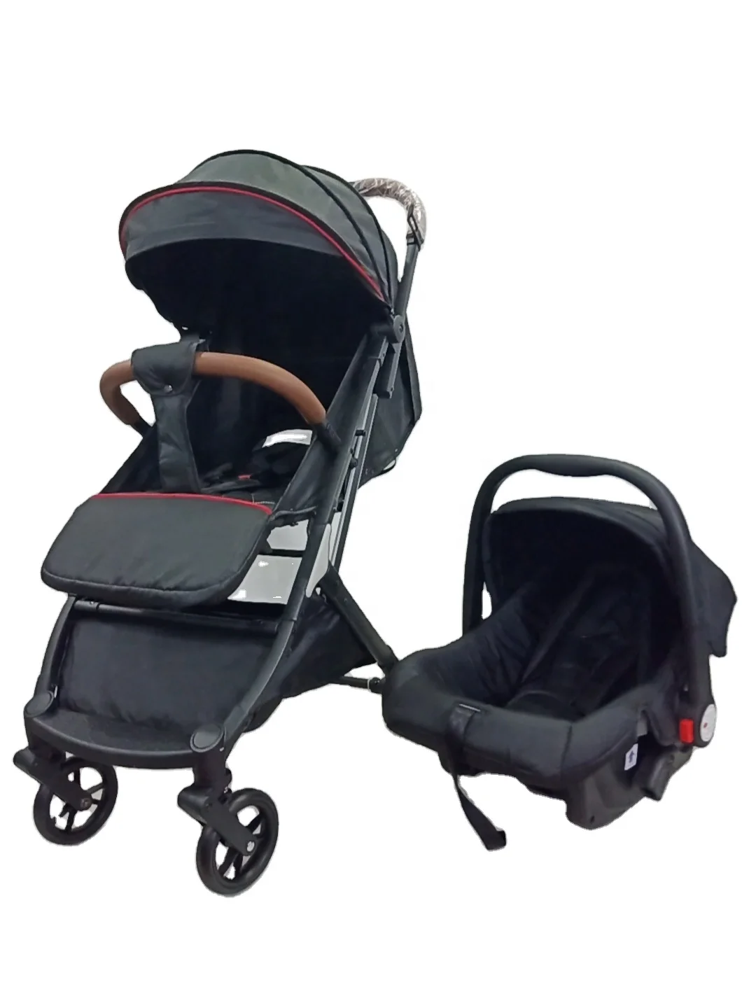 New Convenient Folding Baby Stroller with Linen Car Seat Plastic and Steel Frame EVA Wheels for 0-3 Years