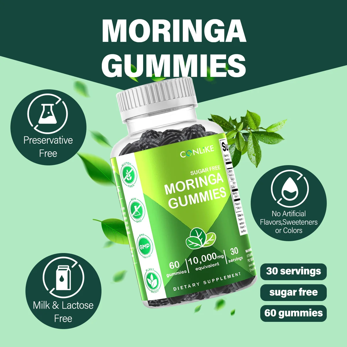 OEM/ODM/OBM Moringa добавка Gummies для противовоспалительной поддержки и грудного вскармливания