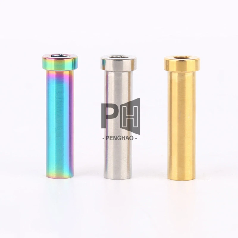 M6 Titanium Nut L=13/15/17/21/23/25/31.5/33/35/37mm GR5 Titanium Pivot Nut for Road Bicycle Brake Caliper C Clamp Fix Ti Parts