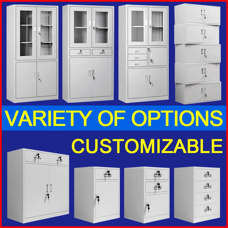 
Storage Lockers 2 Doors Wardrobe Safe Deposit Almirah Geometric Style Steel Cabinet With Two Glass Swing Door File Locker 