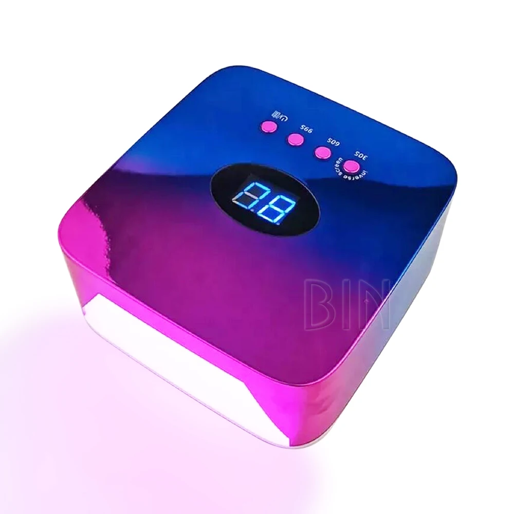 BIN purple ABS cordless li-battery nail lamp 54W gel polish curing nail lamps