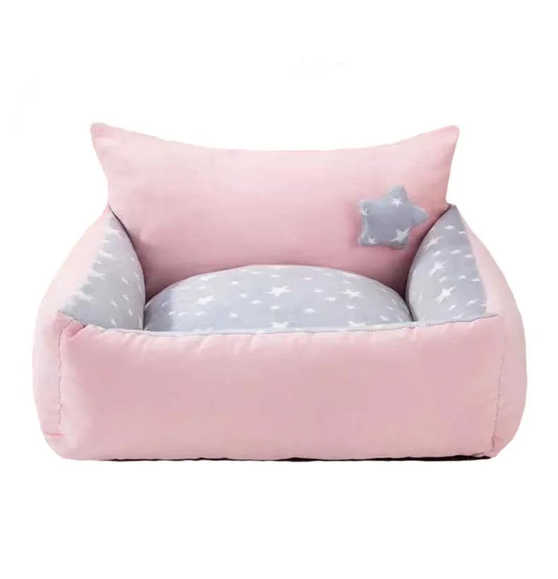 Диван-кровать для собаки, роскошная кровать для домашнего животного, оптовая продажа, OEM, логотип под заказ, водонепроницаемые мягкие черные льняные аксессуары, хлопковые животные, серый товар, стиль радости
