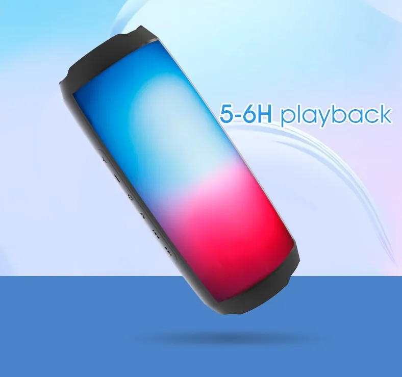 High Quality LED Light Full Screen Rhythmic Colorful Lights Luminous Portable Wireless Bluetooths Speakers