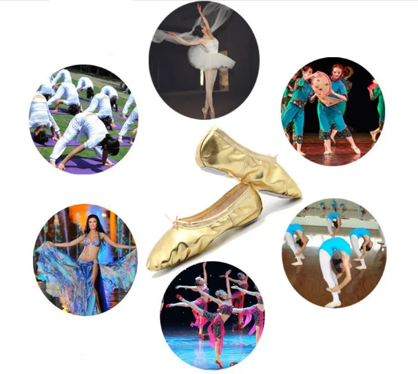 Hot Selling Dancing  Girls Women Soft Sole Ballet Slippers Dance Shoes