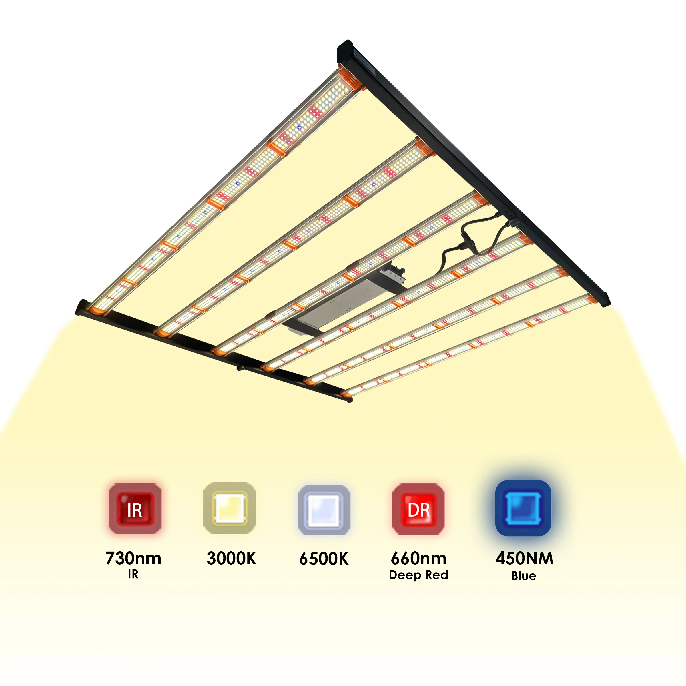 Redfarm Eu Ru Stock Lm301h Plant Growth Uv Ir Dimmable Led 4x4ft 720w 660w Grow Light Professional Red LED Grow Light