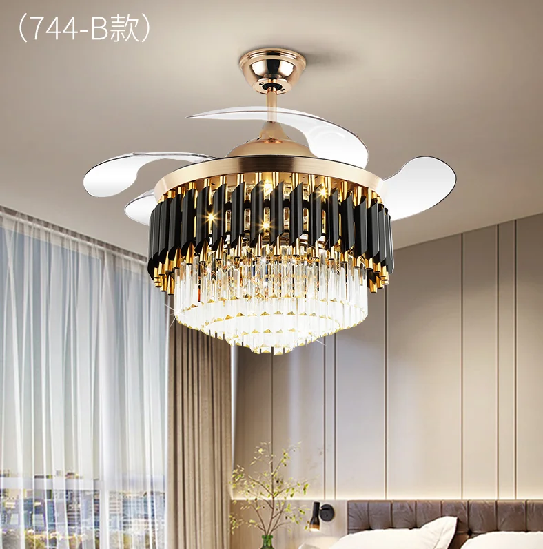 42 inch 96W Crystal fan with light and remote control chandelier ceiling lamp