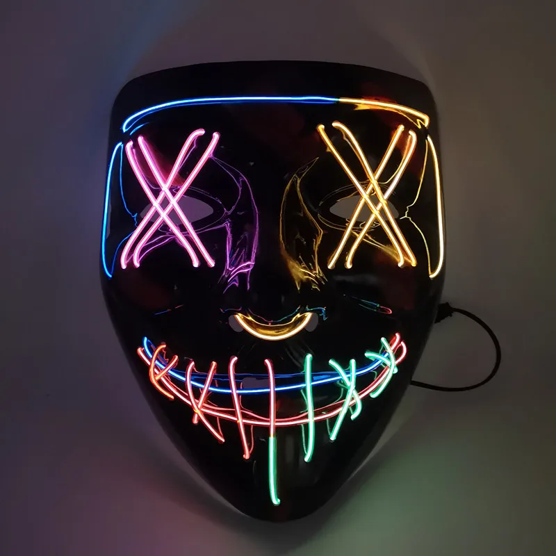 Glowing Halloween Masks For Sale 5 Colors Lighted Cute Halloween Masks Light Up Scary Cool Halloween Masks For Costume Cosplay