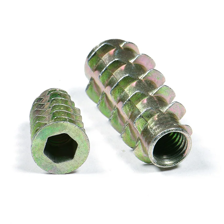 Customized Wholesale Insert Nut For Wood Connector Furniture Screw Nut Hexagon Threaded Insert Nuts