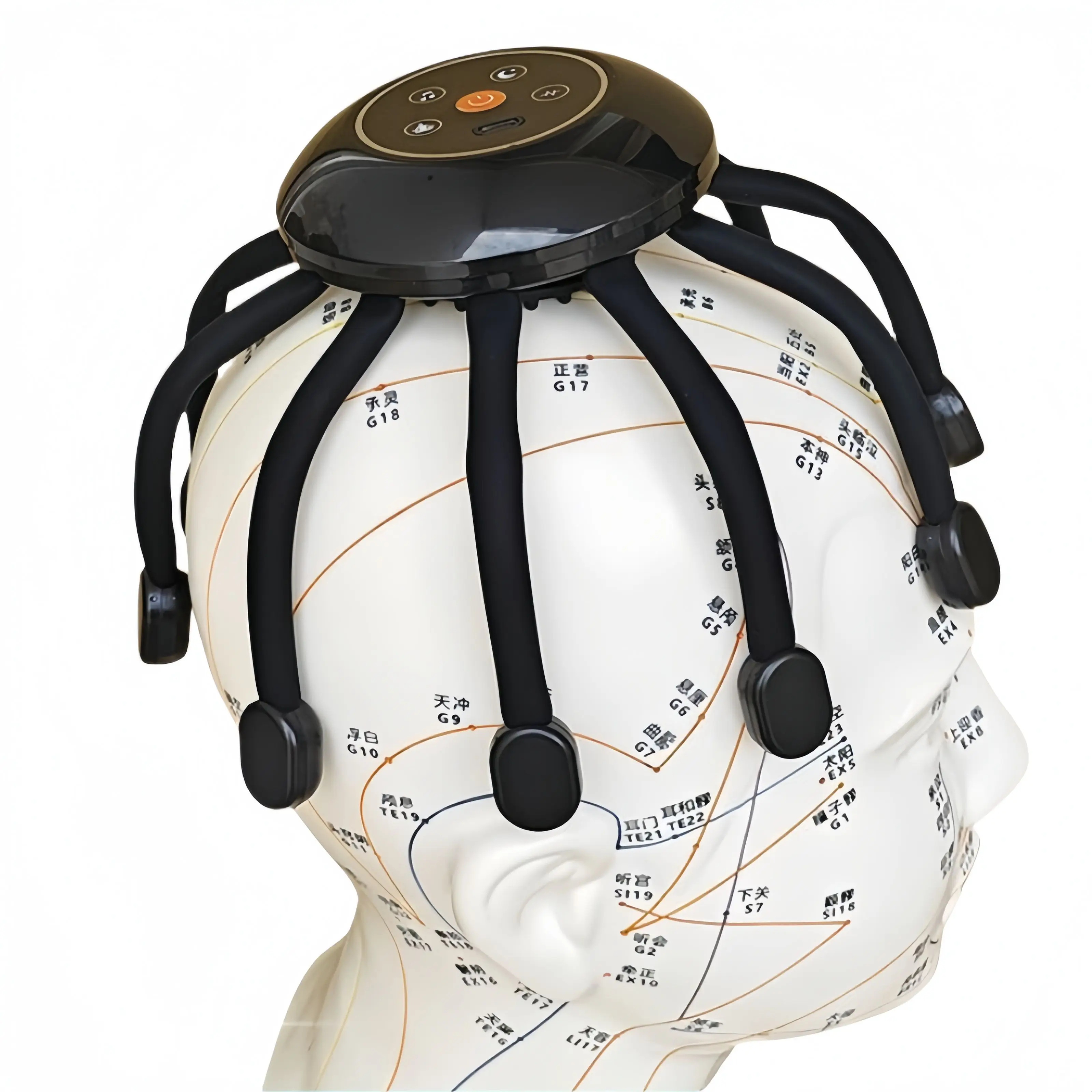 Electronic Head Massage Machine Head Relax Spider Silicone Claw Vibration Scalp Wireless Octopus 4D Electric Head Massager