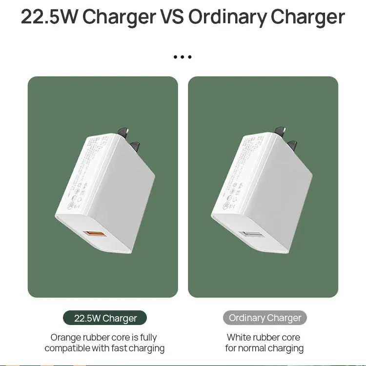 Factory Wholesale Fast Charger PD 22W 3A QC 3.0 USB Charger Quick Charge QC3.0 Wall Adapter EU / US Plug Mobile Phone Charge