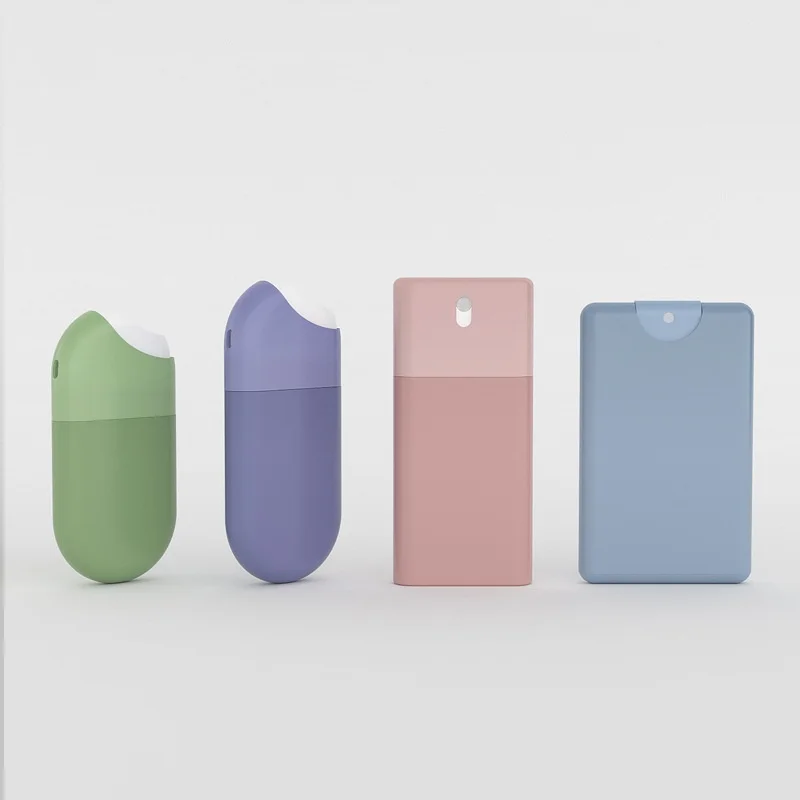 Free Sample 10ml 15ml 20ml Credit card Square refillable pump spray bottle For hand sanitizer perfume alcohol