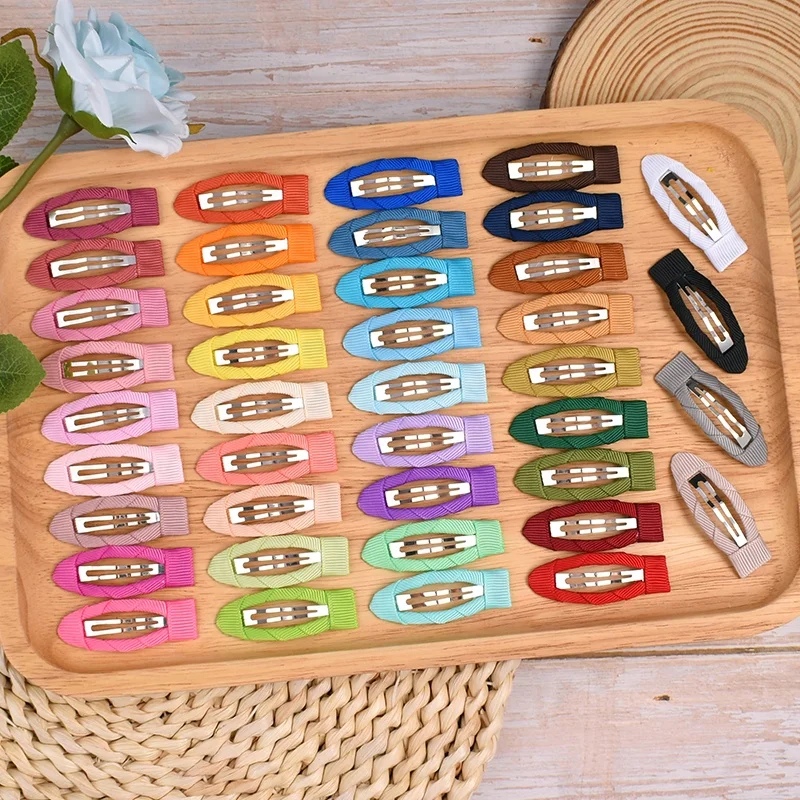 YiYuan 5cm Snap Clips Wrapped Barrette Hair Accessories Hair Pins Little Girls Kids  Children Hair Clips Factory Price 40 Colors