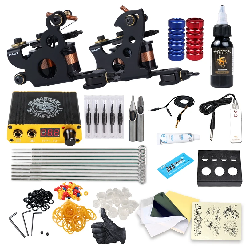 Mast Tattoo Electric Traditional Coil Machines Kit 2pcs Tattoo Coil Guns Liner and Shader