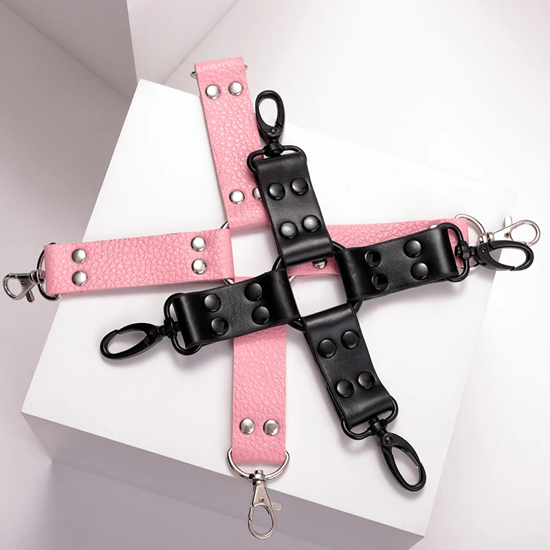 Sex Toys for Couples Adults Blackwolf Soft PU Leather Cross Belt for Handcuffs Anke Cuffs Bondage Restraints Sex Products BDSM
