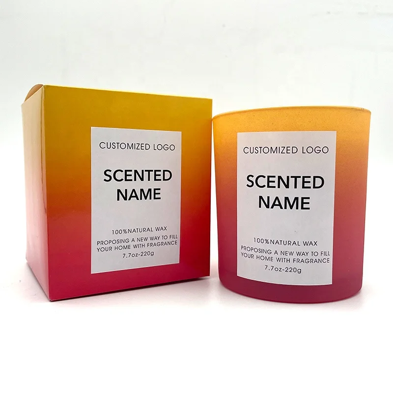 Smokeless soybean wax Fragrance Custom Luxury Candle personalized private label Glass Scented Candles