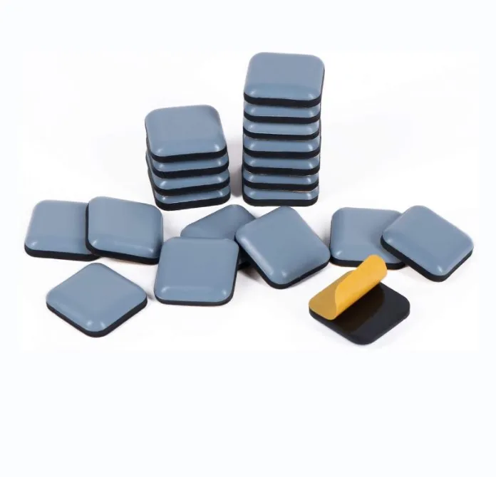 Wholesale Furniture Sliders Pad 25mm Plastic Square Stick PTFE Furniture Movers Sliders for Carpet Tile Hardwood