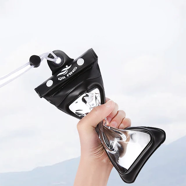 Dual air bag outdoor mobile phone waterproof bag floating transparent underwater camera touch screen diving seal