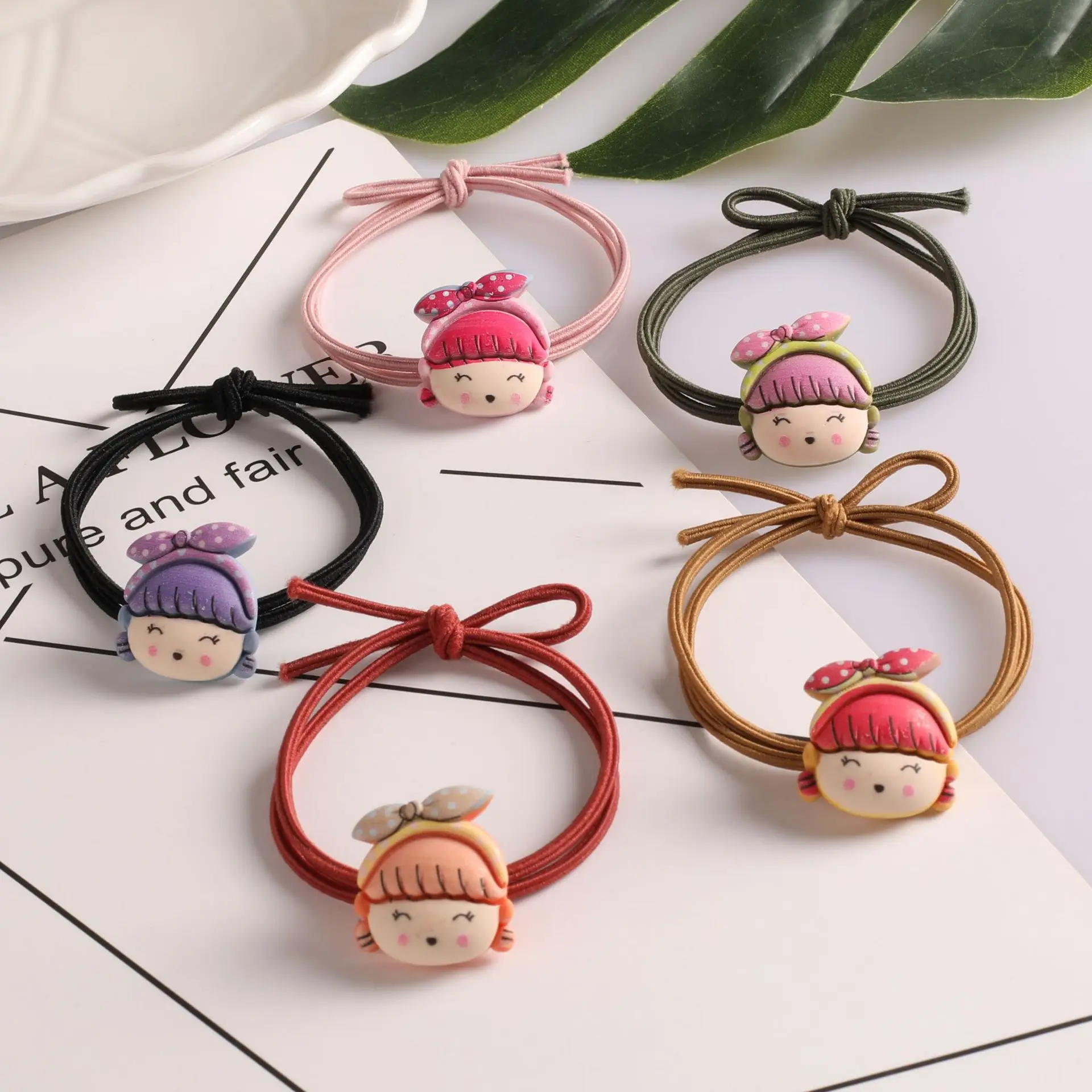 Cartoon bow girl avatar with cute hair loop and high elasticity dual-purpose headband Oversized Satin