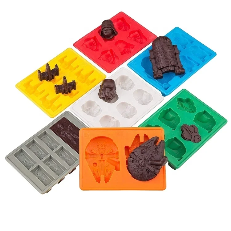 Wholesale Theme Style Molds Silicone Ice Tray 7 Sets For Ice Cubes chocolate
