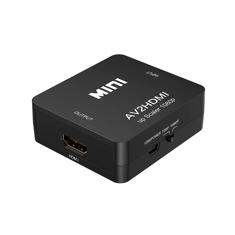Doonjiey 1080P AV to HDMI Video Converter Mini RCA Composite CVBS Adapter Supporting PAL/NTSC with USB Charge Cable AV to hdmi